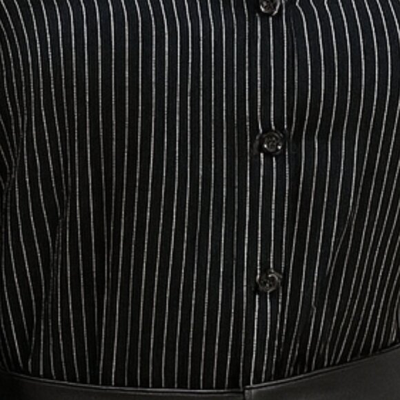 NWT Express Super Soft Black White Stripes Shirt Blouse With Side Slits - Picture 5 of 5